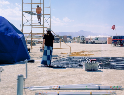 Setting up our dome.