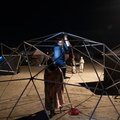 Putting the last bolt in the dome's skeleton.