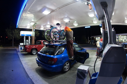 Stopped in Truckee to check on the bikes and fuel up.