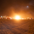 Playa at night lit up by random fire
